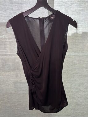 D&G Black V-Neck Sleeveless Draped Camisole